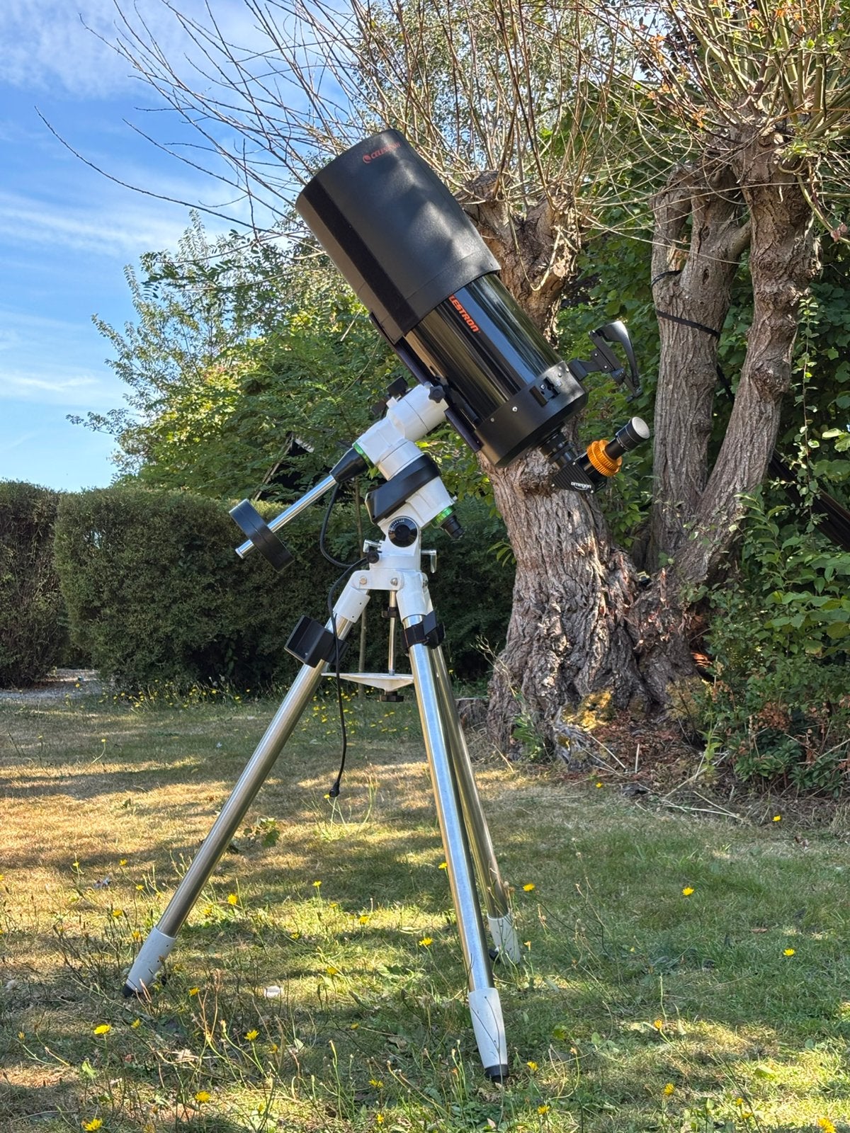 Celestron C8 telescoop + SkyWatcher EQ3 Pro statief, Audio, Tv en Foto, Optische apparatuur | Telescopen, Ophalen, Zo goed als nieuw
