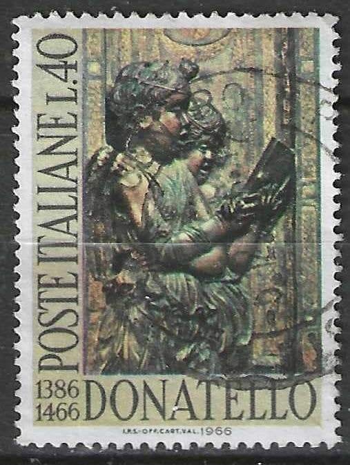 Italie 1966 - Yvert 954 - Beeldhouwer Donatello (ST), Verzenden, Gestempeld