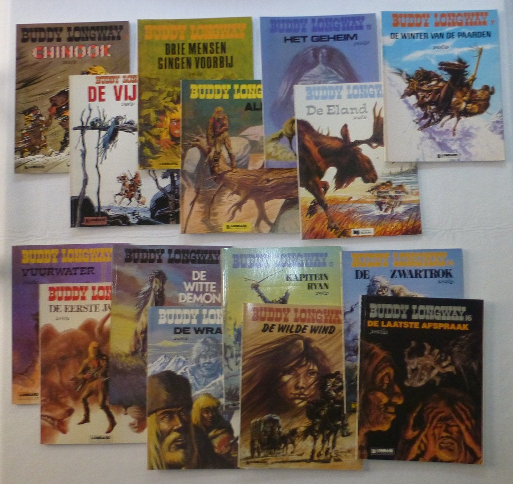 Buddy Longway 1 t/m 16 (behalve nr.15) (softcover), Meerdere stripboeken, Ophalen, Zo goed als nieuw
