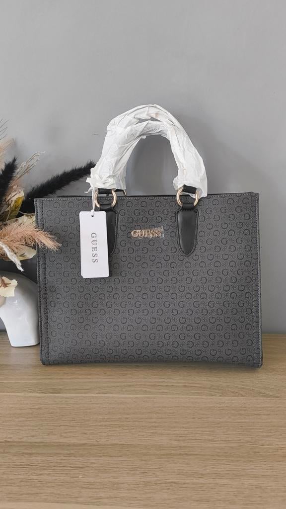 Guess grote tas met bedrukt logo, Ophalen of Verzenden, Nieuw, Grijs, Schoudertasje