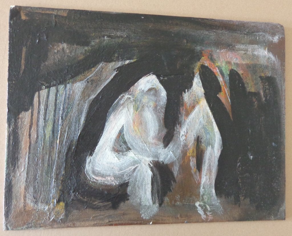 ANTWERPSE SCHOOL / SPOKEN / OLIEVERF / 30x40cm ZWARTE PANTER, Ophalen of Verzenden, Gesigneerd, Olieverf