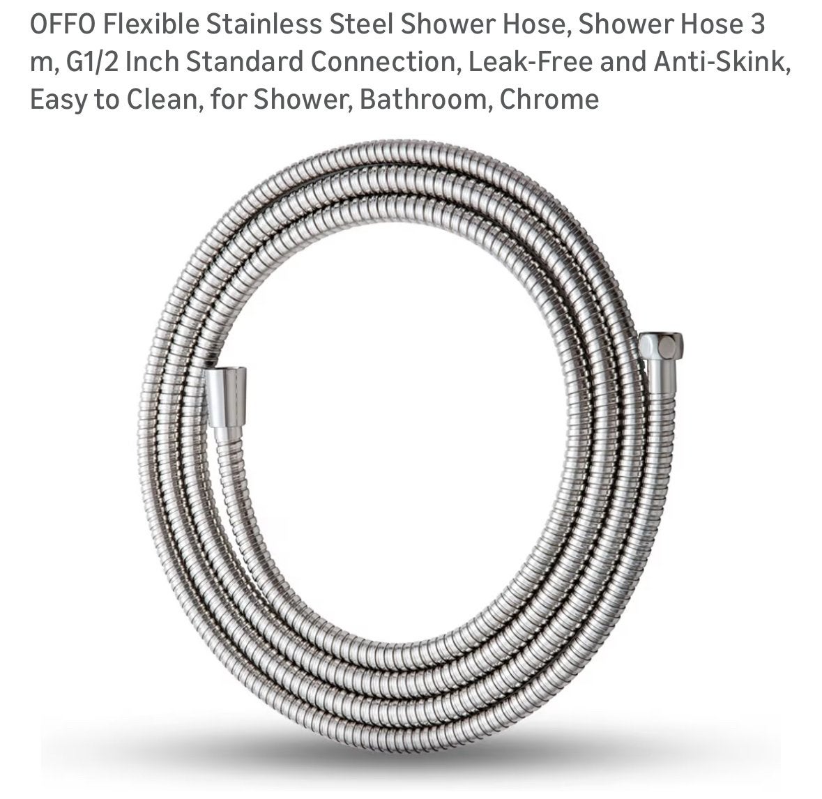 Tuyau de douche flexible en acier inoxydable OFFO 3m, Bricolage & Construction, Sanitaire, Enlèvement ou Envoi, Neuf, Douche