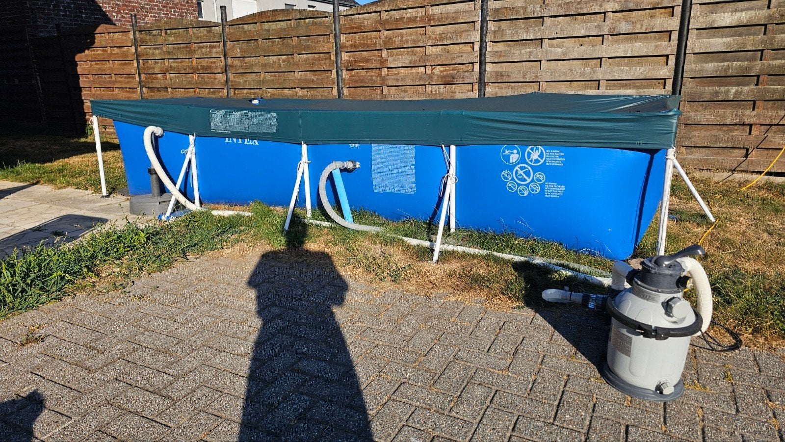 intex opzetzwembad 450x220x87 met filter 4m³/u, Ophalen, Gebruikt, Zwembadpomp