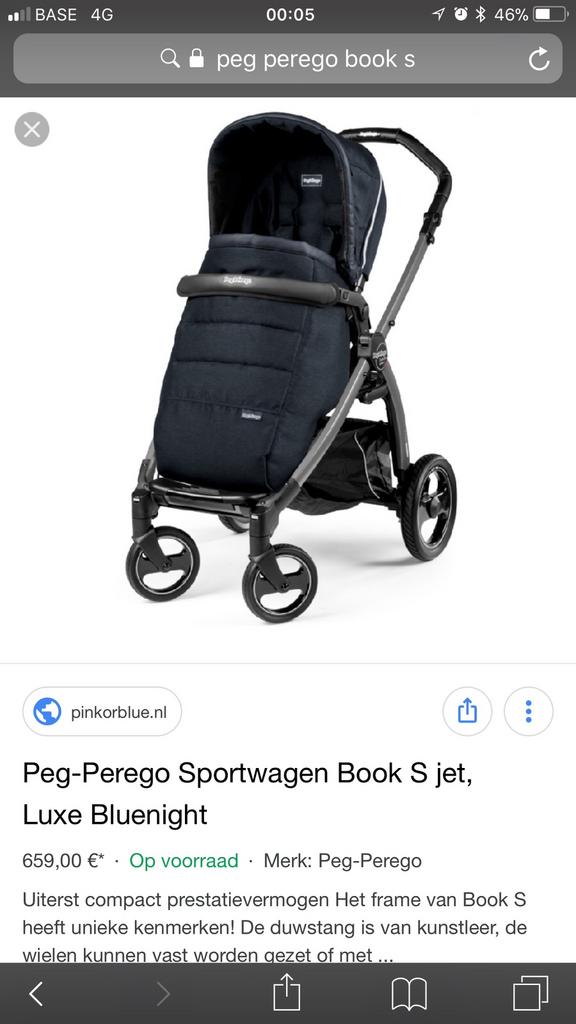 Peg-perego koets buggy maxicosie blauw met leer, Kinderen en Baby's, Ophalen, Zo goed als nieuw