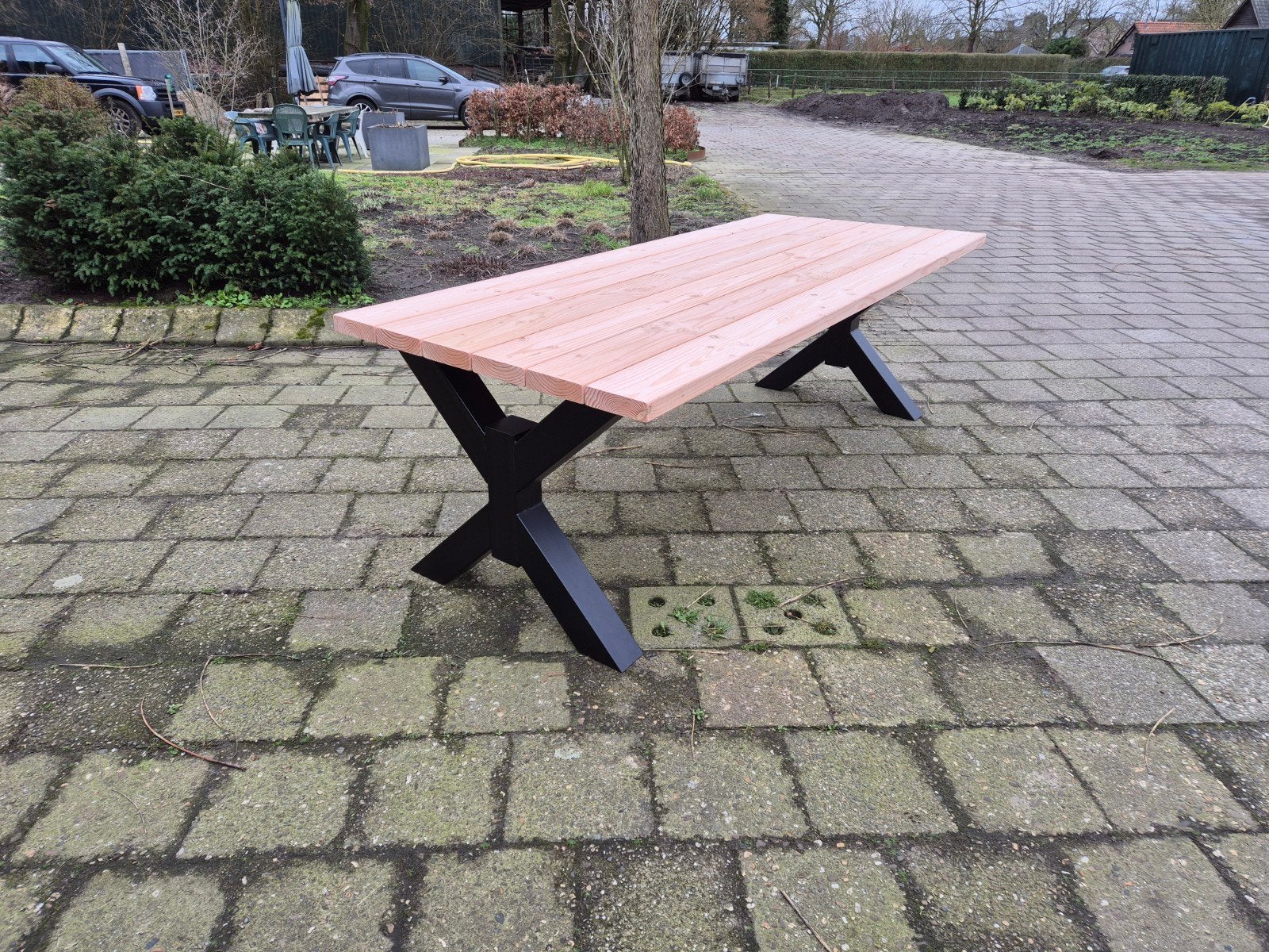 Douglas tuintafels met stalen of houten poten SNEL LEVERBAAR, Ophalen, Rechthoekig