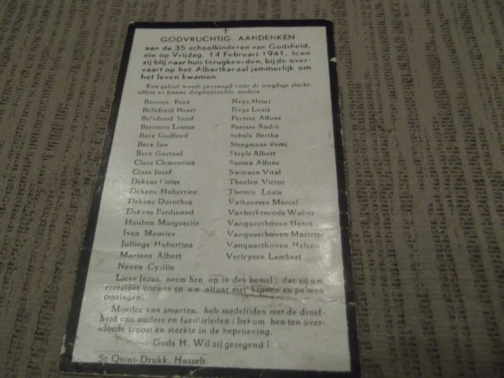 aandenken 35 kinderen omgekomen 1941 op  het Albertkanaal, Verzamelen, Ophalen of Verzenden