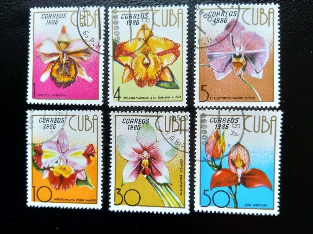 Bloemen Cuba 1986, Verzenden, Gestempeld, Dier of Natuur