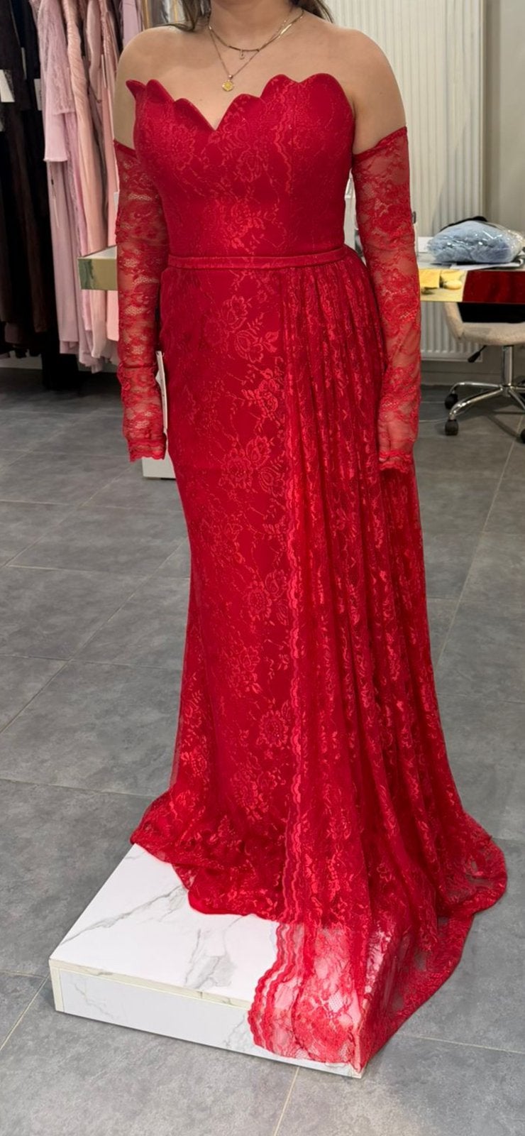 Robe rouge evenement, Kleding | Dames, Gelegenheidskleding, Ophalen, Zo goed als nieuw, Rood