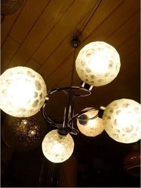 vintage Atomic luster hanglamp chrome 60er, Verzamelen, Retro, Huis en Inrichting, Ophalen