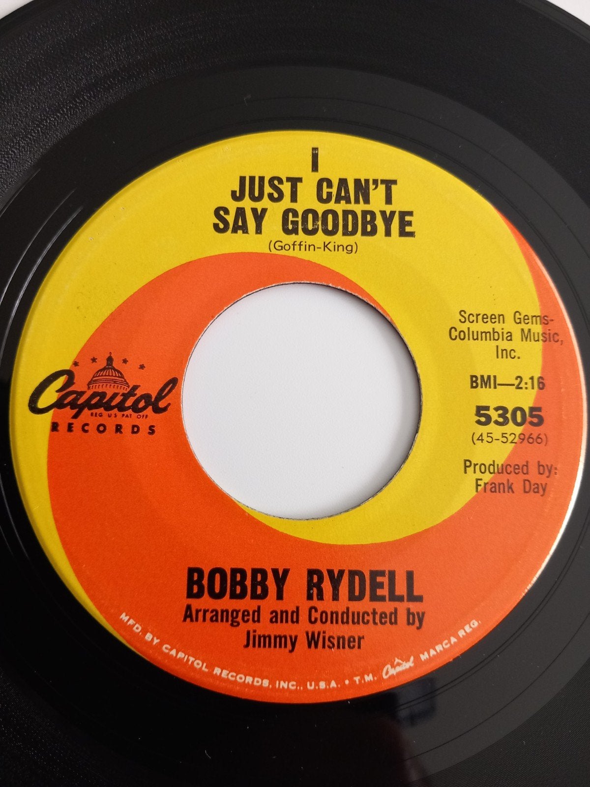 BOBBY RYDELL. I JUST CAN'T SAY GOODBYE. OLDIES 60S USA 45T, Enlèvement ou Envoi