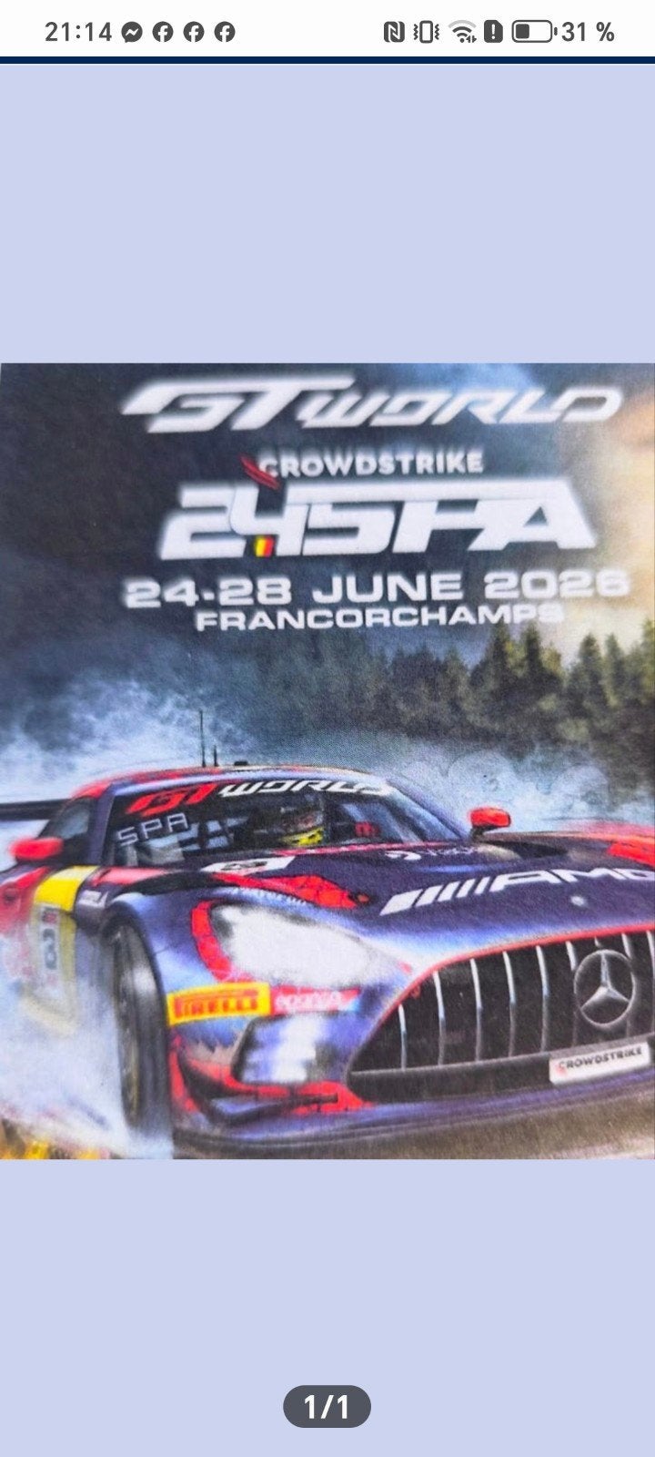 2 Tickets 24h Spa Francorchamps 24-28 juin 2026, Tickets & Billets, Juin