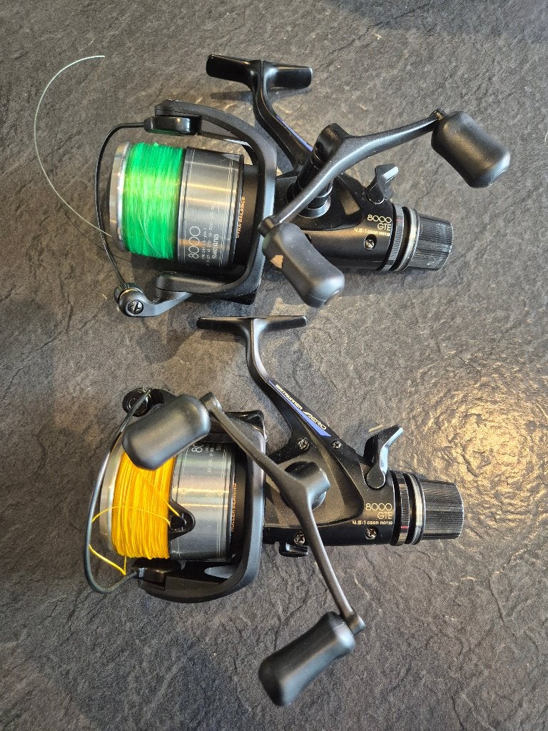 2 stuks Shimano baitrunner Aero 8000 GTE, Watersport en Boten, Hengelsport | Roofvissen, Ophalen, Gebruikt
