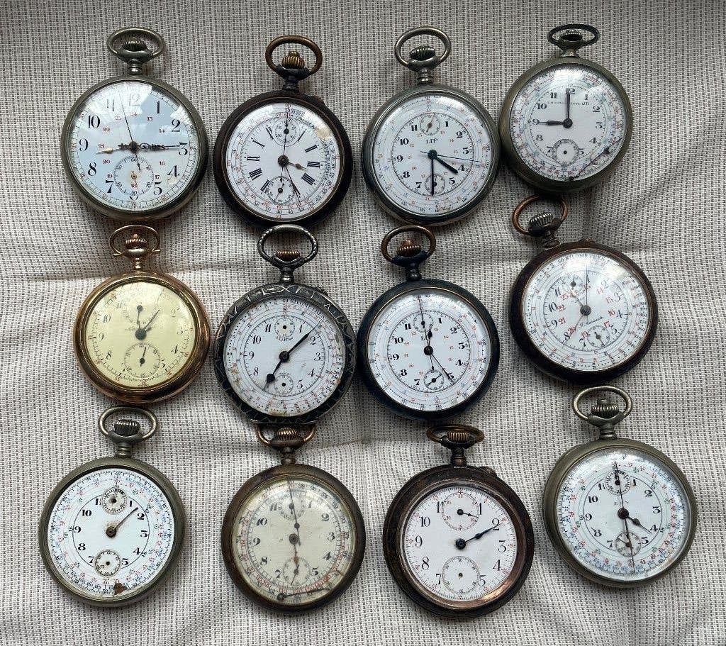 LIP chronograafhorloge, National Park, verpakking van 15, Ophalen, Zakhorloge, Staal, 1900 tot 1930