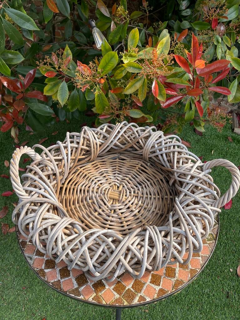 Grote Robuuste Rotan Kransmand / Schaal - Ø 50 cm, Ophalen, Schaal, Rond, Zo goed als nieuw