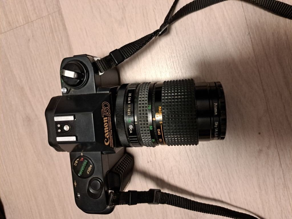 Canon T50 + veel toebehoren, Ophalen, Gebruikt, Spiegelreflex, Canon