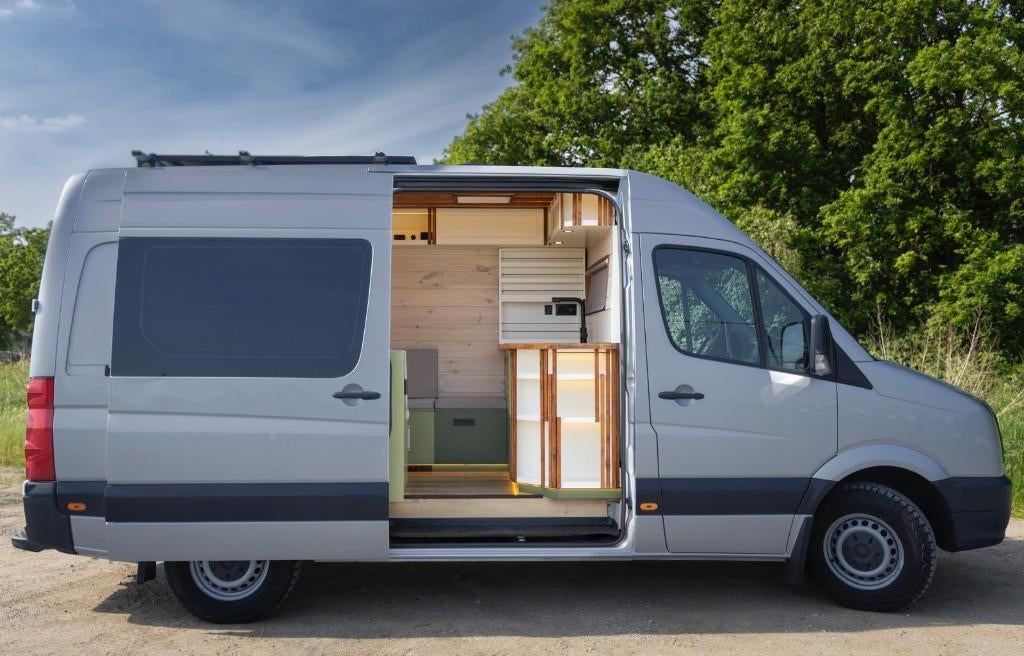 CAMPER VW Crafter te koop, Caravans en Kamperen, Mobilhomes, Buscamper of Camperbus, Volkswagen, Particulier, Koelkast