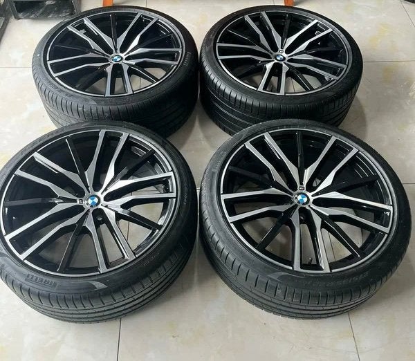 Jantes BMW X5 X6 742m 22 pouces avec pneus d'été d'origine, Enlèvement, Pneus été, Pneus et Jantes
