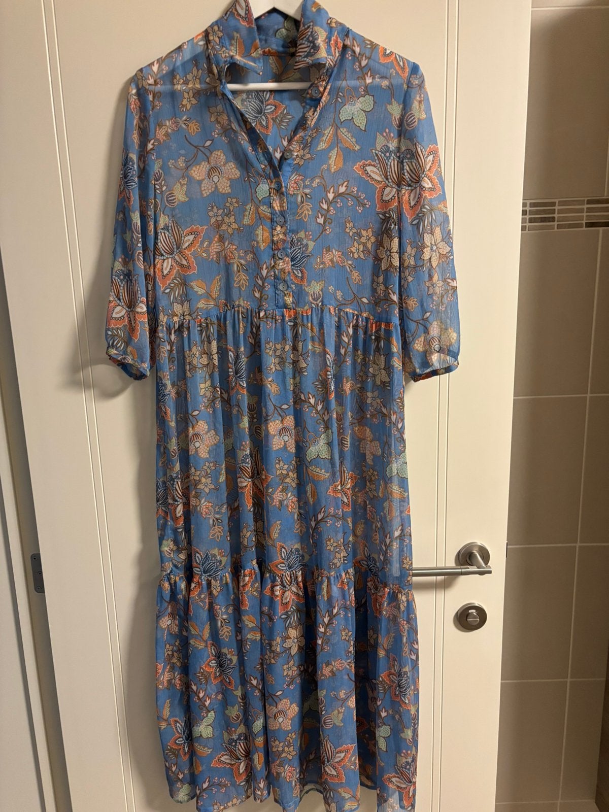 Kleedje, Kleding | Dames, Blauw, Zo goed als nieuw, Onder de knie, Ophalen