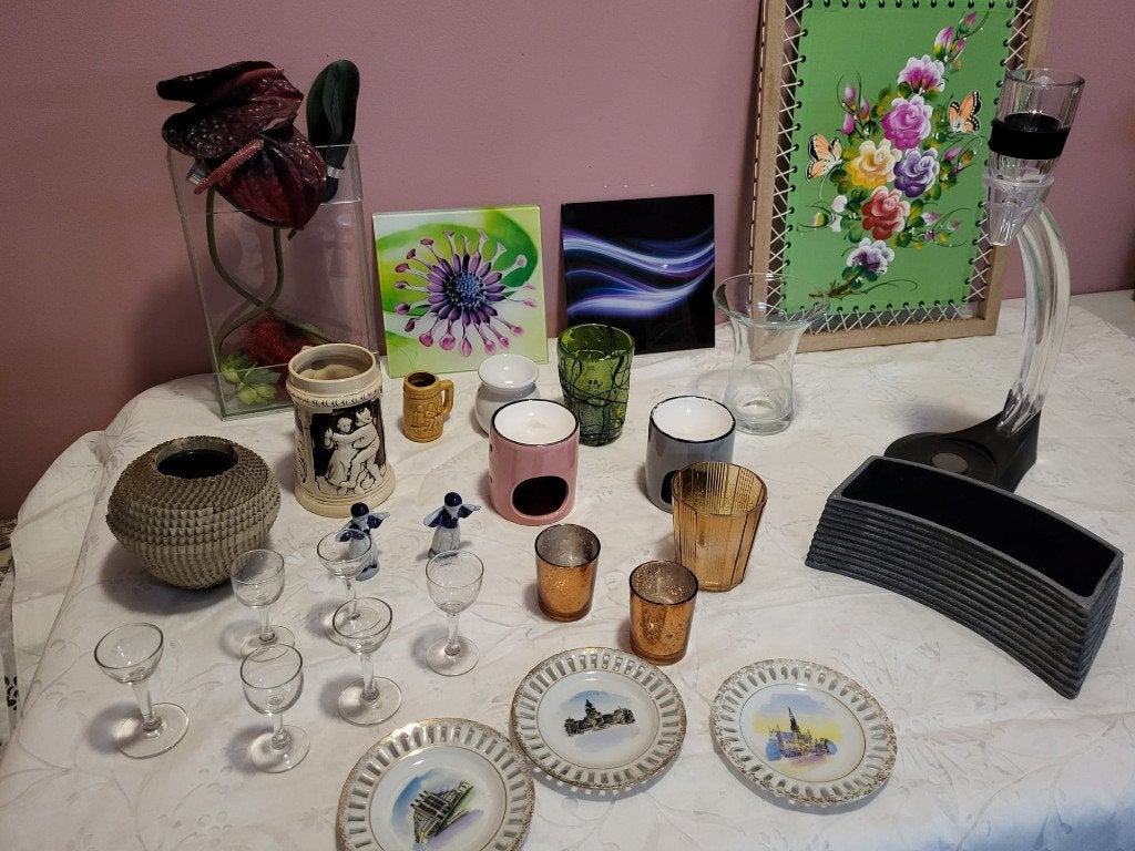 Lot brocante bougeoir déco vaisselle etc tout pour 5€!, Ophalen, Gebruikt