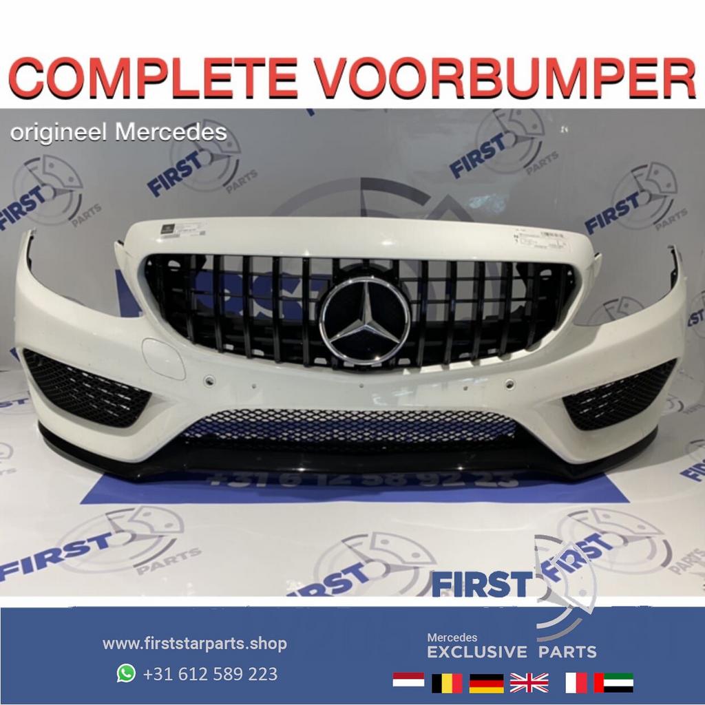 W205 C205 AMG VOORBUMPER Mercedes C Klasse WIT COMPLEET + GT, Utilisé, -, Avant, -