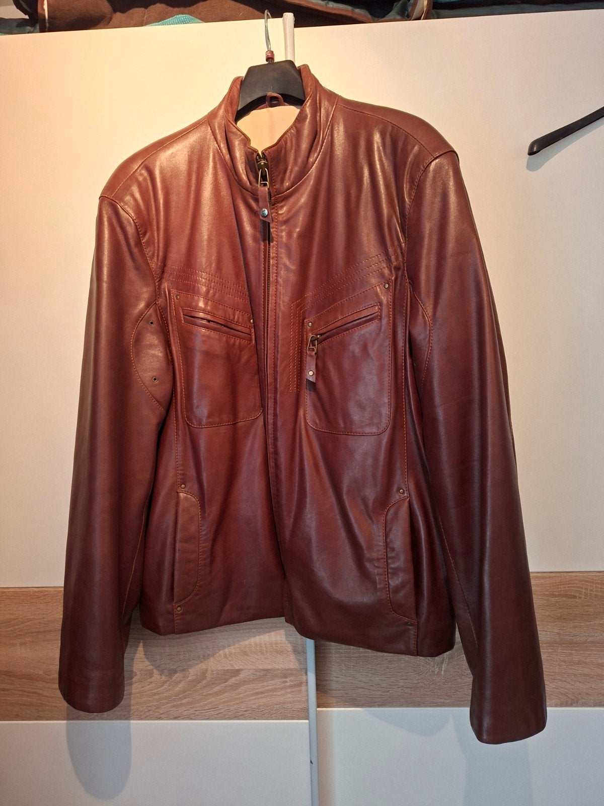 veste cognac, Enlèvement, Neuf, Taille 56/58 (XL), Brun