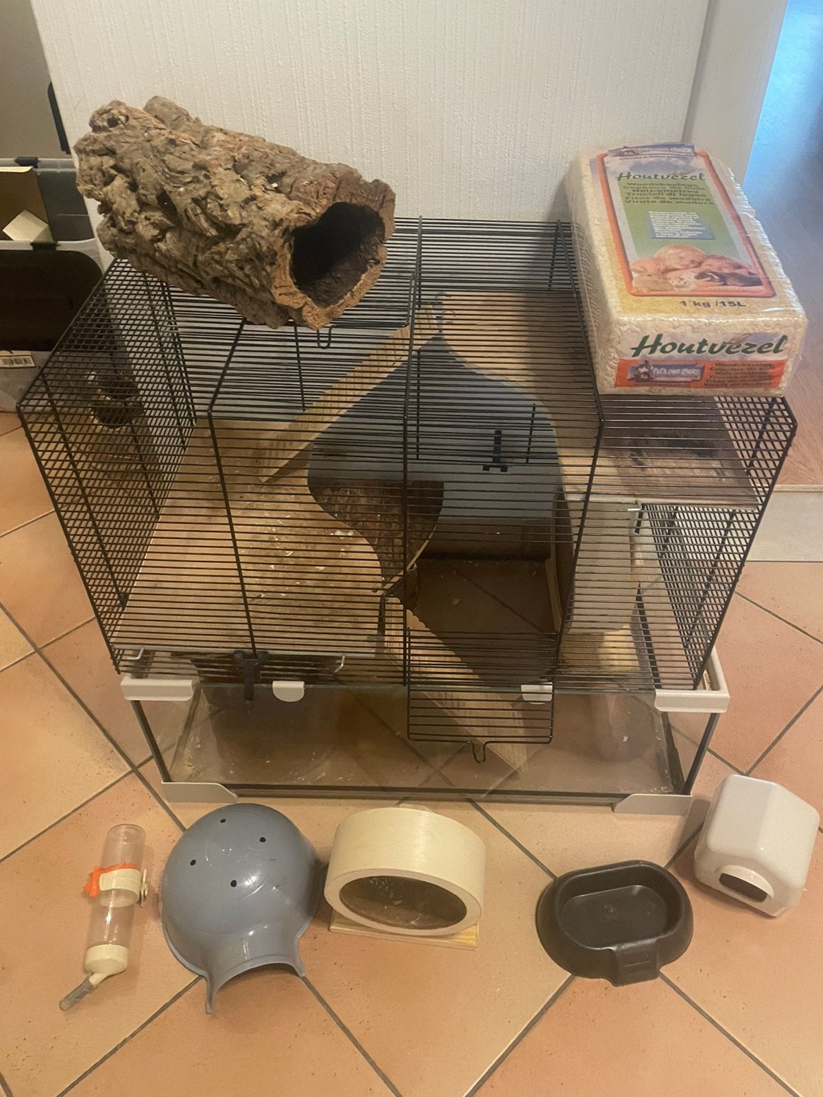 Hamster kooi + toebehoren, Dieren en Toebehoren, Ophalen, Zo goed als nieuw, Kooi, Hamster