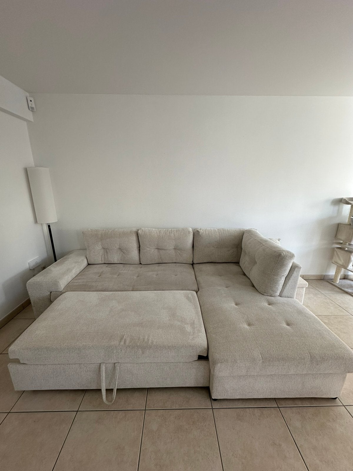 fauteuil /canapé-lit avec espace de rangement, Enlèvement, Comme neuf, Autres matériaux, Trendy bouclé-stof