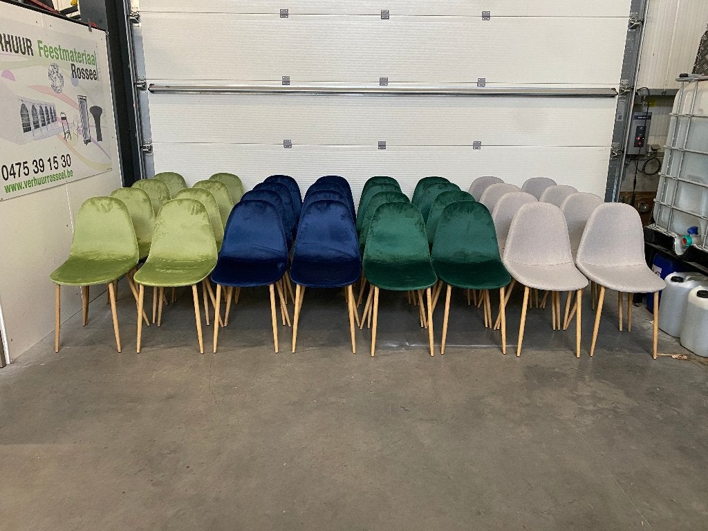 (59) Stoelen in verschillende kleuren per stuk te koop., Ophalen, Nieuw