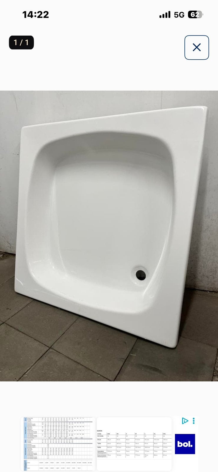 Douche bak 90 x 90 x 15, Doe-het-zelf en Bouw, Ophalen, Zo goed als nieuw, Douche
