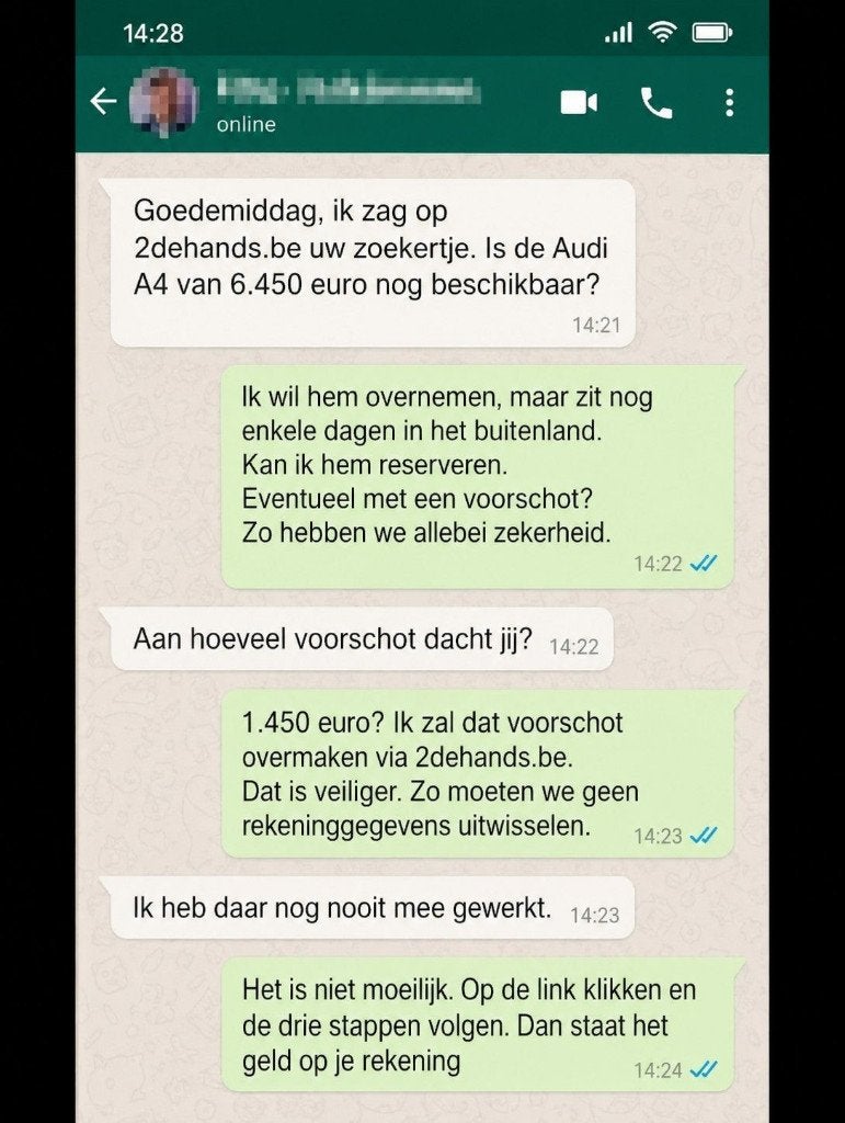 Opgelet voor Phising, Enlèvement ou Envoi