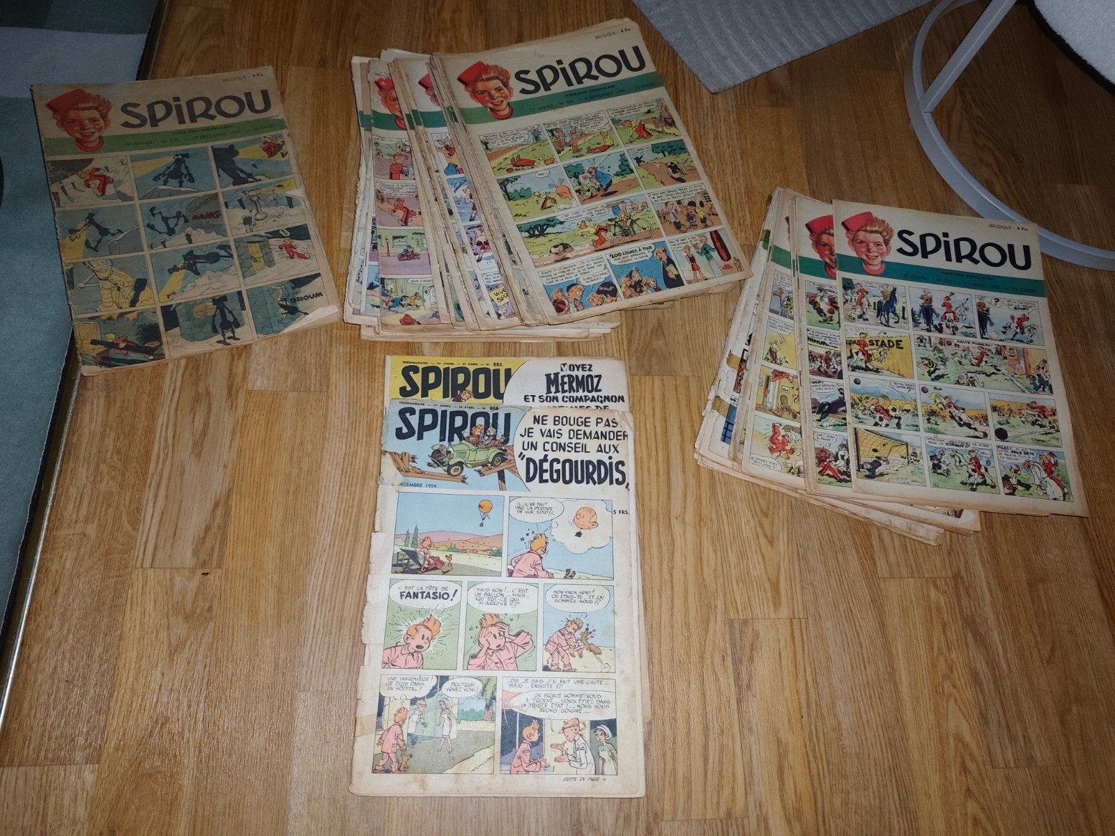 lots de 44 anciens magazines spirou année 47, 48, 49 54 55, Livres, Enlèvement