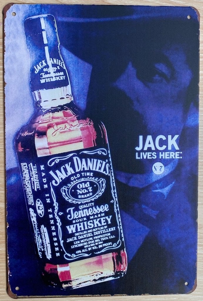 Metalen JACK LIVES HERE Jack Daniels vintage look wandplaat, Verzamelen, Ophalen of Verzenden, Nieuw, Reclamebord