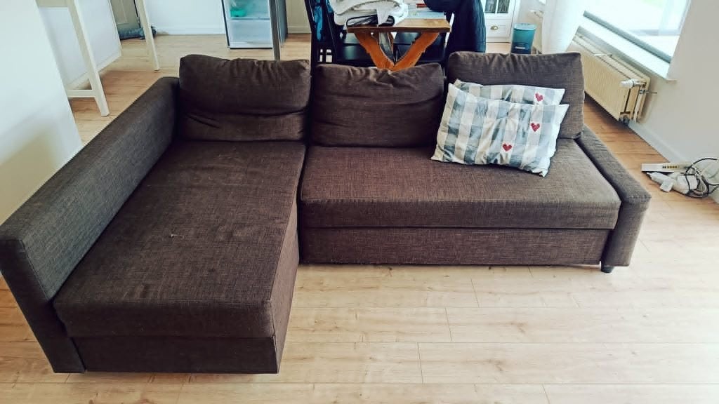 Stoffen zetel IKEA (Friheten), Maison & Meubles, Canapés | Salons, Utilisé, Banc d'angle, Trois personnes, 200 à 250 cm, 125 à 150 cm