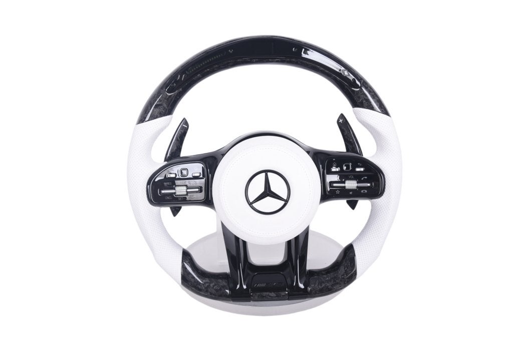 Mercedes AMG forged carbon wit leer LED sportstuur, Auto-onderdelen, Besturing, Mercedes-Benz, Nieuw, Verzenden