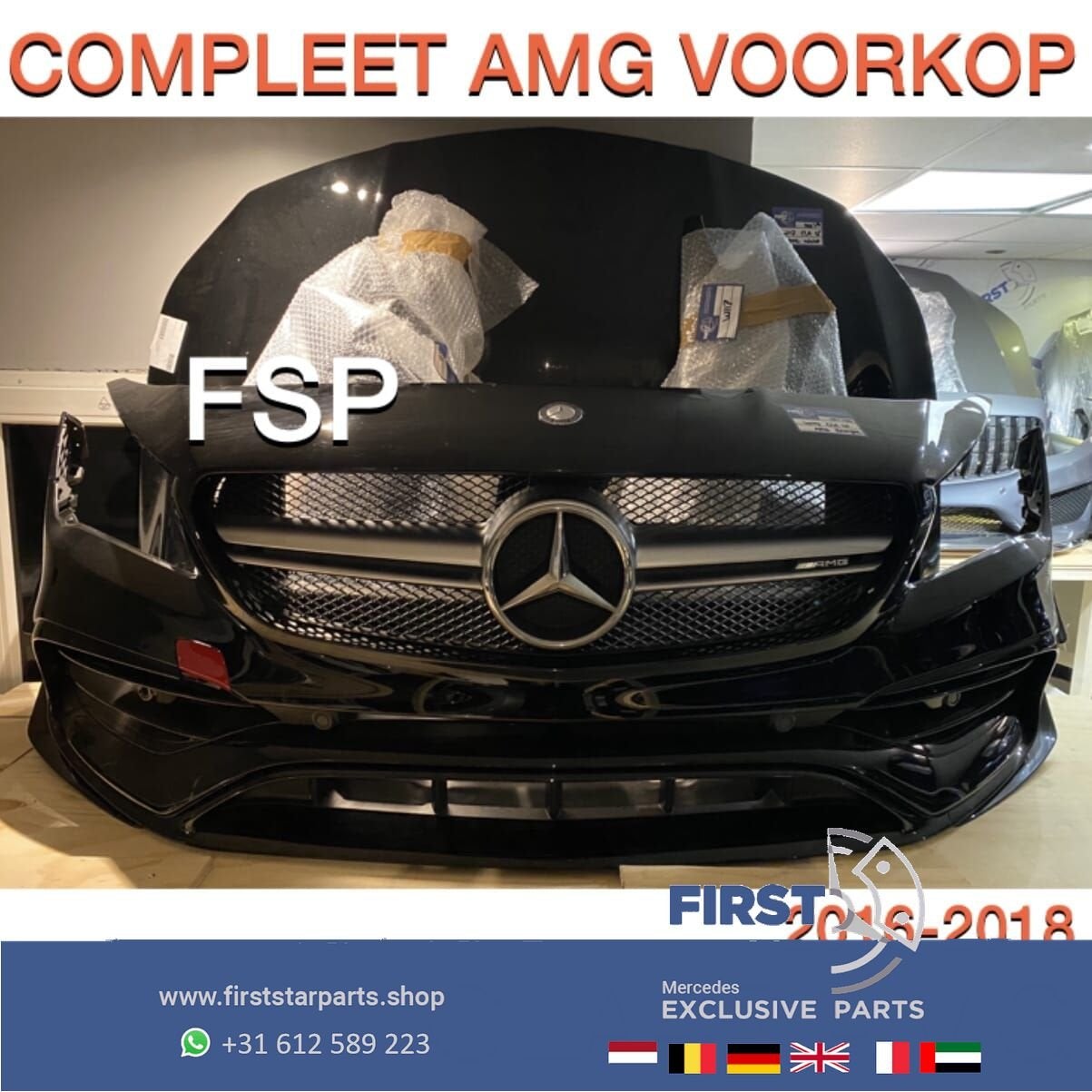 W117 CLA45 FACELIFT AMG VOORKOP COMPLEET FRONT CLA 45 ZWART, Utilisé, -, Avant, -