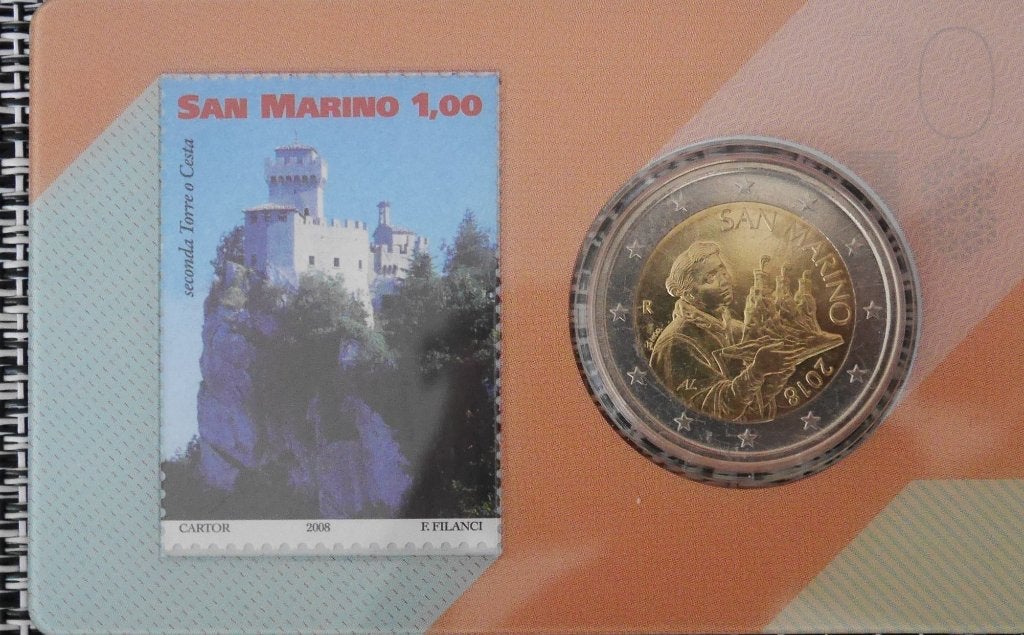 Coincard 2 euro San Marino 2018, Postzegels en Munten, Ophalen of Verzenden