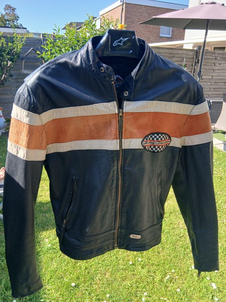 HALF LEDEREN HARLEY VEST, Motoren, Kleding | Motorkleding, Ophalen