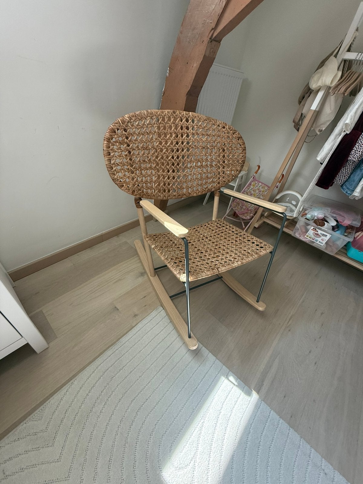 Rocking-chair IKEA en rotin – Excellent état, Enlèvement, Comme neuf, Une