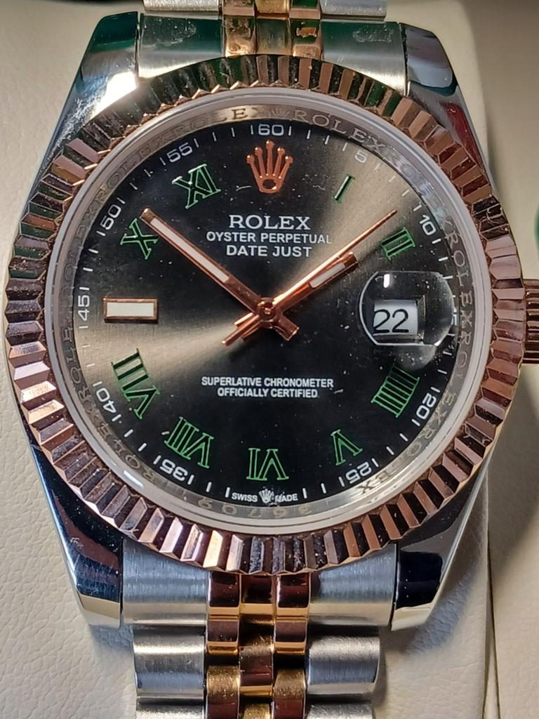 Rolex datejust 41,wimbledon model., Staal, Verzenden, Polshorloge, Zo goed als nieuw