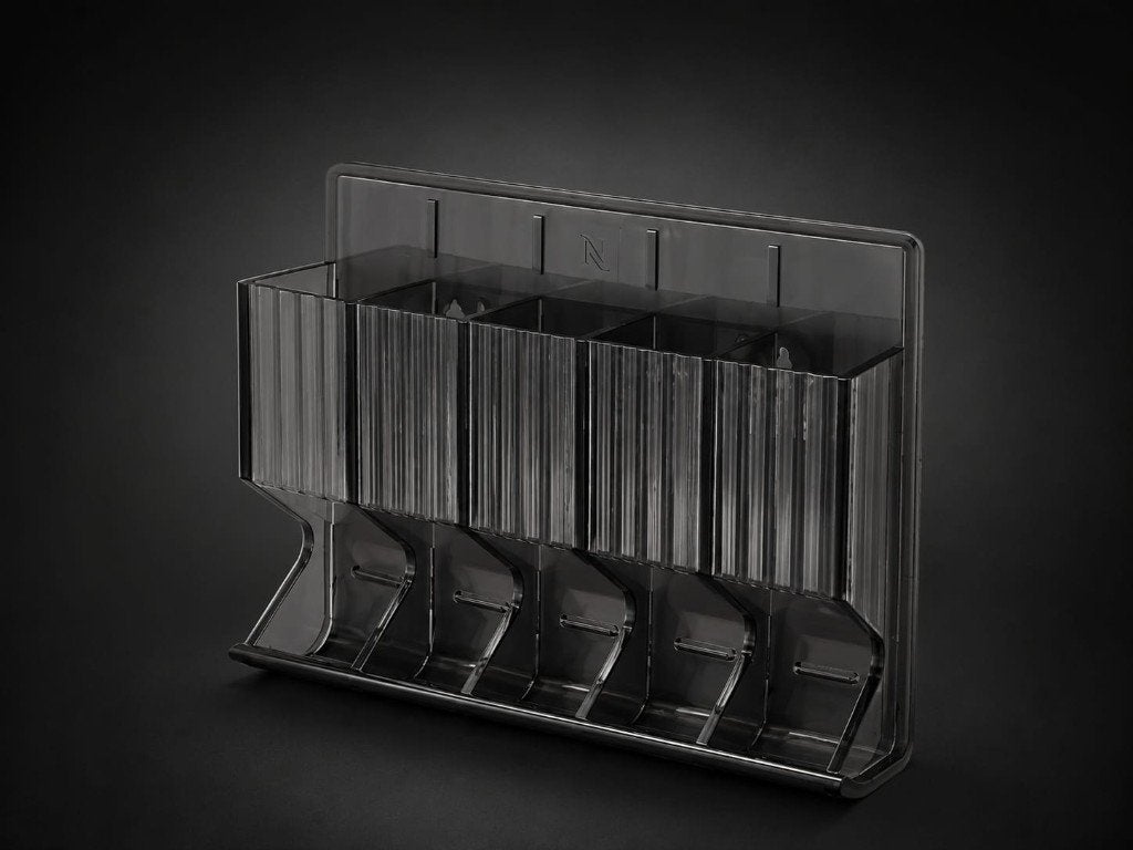 Distributeur en plastique gris, conçu pour étui Nespresso., Comme neuf, Enlèvement, Nespresso, Nespresso