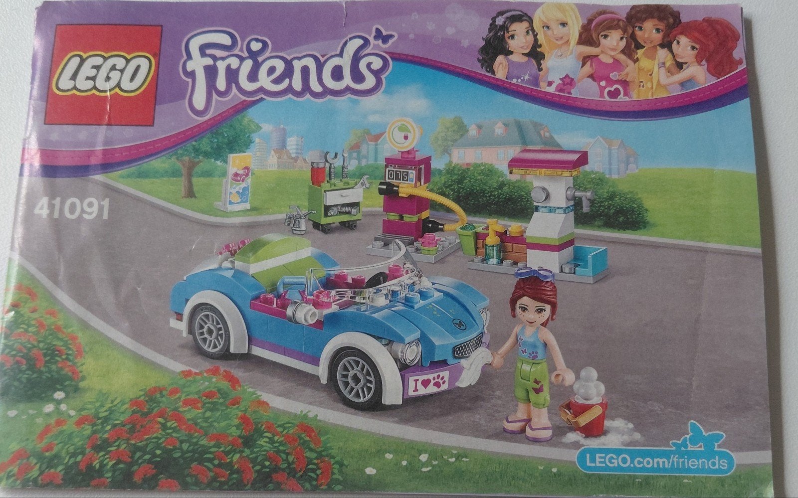 Mia's sportwagen met wasstraat-41091, Gebruikt, Lego, Friends, Ophalen of Verzenden