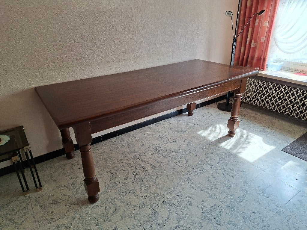 Eetkamer massief tafel + 6 stoelen + dressoir + barkast, Enlèvement, Utilisé, Rustiek, 4 à 6 chaises