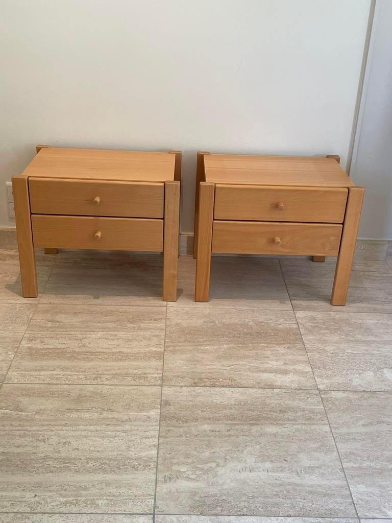 Retro houten nachtkastjes, Enlèvement, Utilisé, Bois
