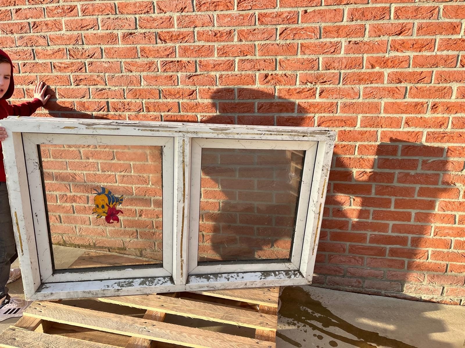 Te koop 2 kunststof kozijnen. 1.50 X 0.90 Dikte 10 cm Kla, Doe-het-zelf en Bouw, Ophalen, Gebruikt, Kunststof, Raamkozijn
