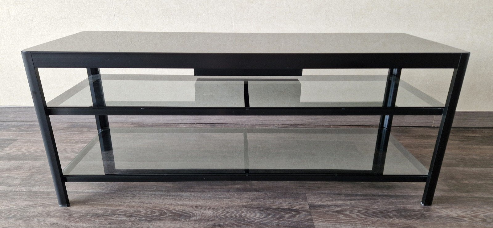 Meuble TV noir métal et verre, Enlèvement, Verre