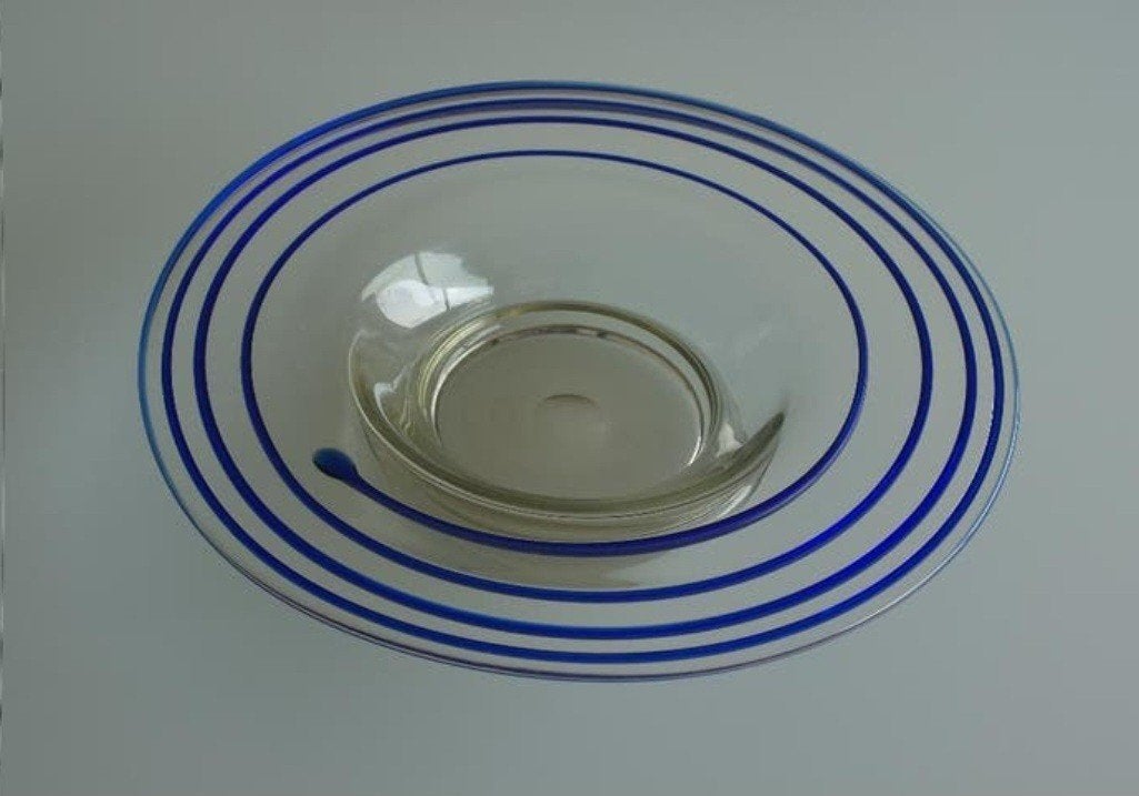 ronde schaal in glas
diam: 38 cm
H: 8 cm, Huis en Inrichting, Schaal, Rond, Ophalen of Verzenden, Glas