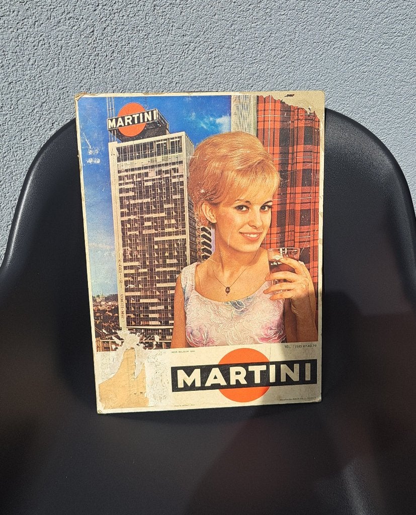 Martini reclame Miss Belgie 1966, Ophalen of Verzenden, Gebruikt, Reclamebord