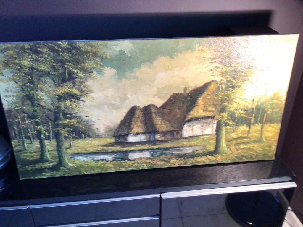 Schilderij van bosmans 40x80 cm, Antiek en Kunst, Ophalen