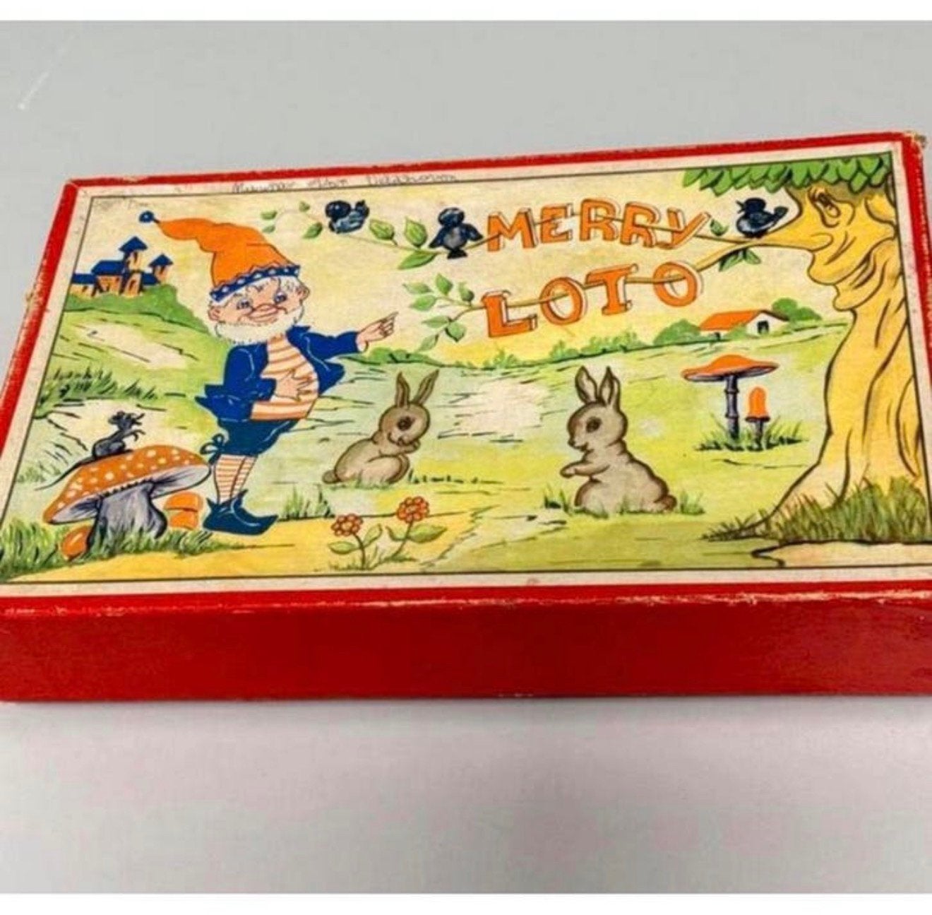 1950 antiek Vintage Bingospel, Merry Loto zeldzaam bingo, Antiek en Kunst, Antiek | Speelgoed, Ophalen of Verzenden