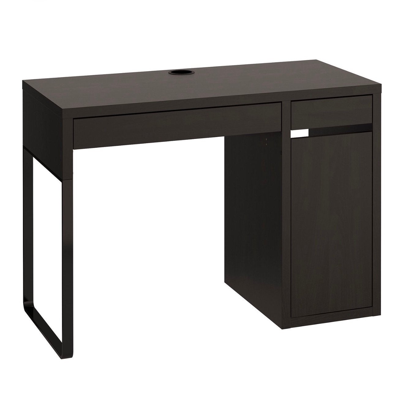 Bureau IKEA Micke Zwart-Bruin, Huis en Inrichting, Ophalen, Zwart, 105 cm, Gebruikt